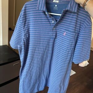 johnnie-O Blue and Pink Polo Shirt